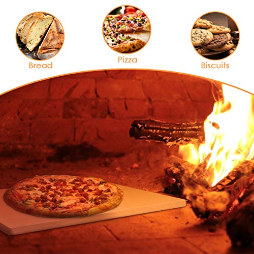 Pizza Stone for Oven and Grill/BBQ Cook, Food Grade Cordierite Baking