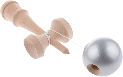 Amazon Sharprepublic 2個セット 競技用けん玉 けん玉 けん玉ボール 日本 伝統的 ゲーム 木のおもちゃ シルバー ベビー用ボール おもちゃ