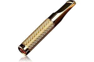 CALEQI Cigarette Holder Gilt Plating Reusable Clean Tar Tobacco Filter with Multi-Filtering for Standard Size Cigarettes Ø8mm,Slim Cigarettes Ø6mm and Ø5mm (Gold)