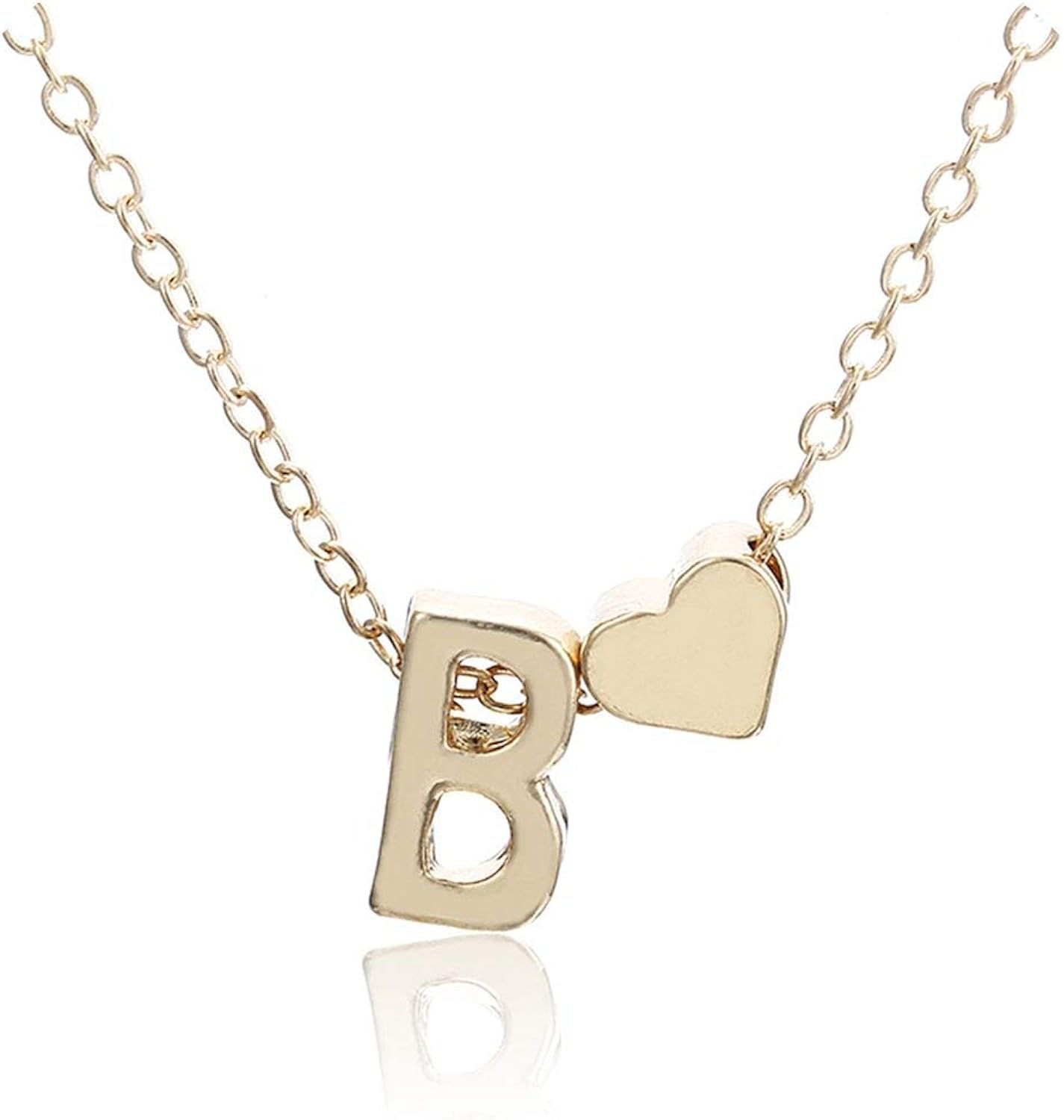 Dlingling Tiny Gold Simple Necklace Letter A Z Color Love Heart Pendant Women Girls Best Birthday Gift Jewelry X6