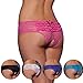 PARICI Women's Regular Plus Sexy Panty Ruffle Back Open Crotch Boyshort Thong