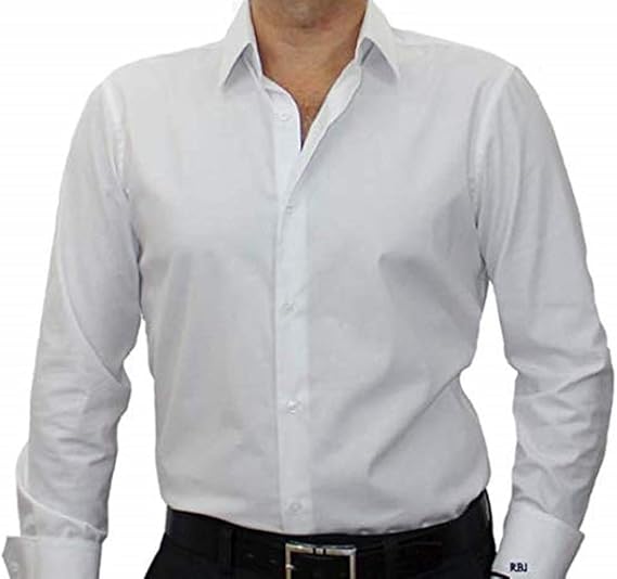 mens dress shirt with black buttons