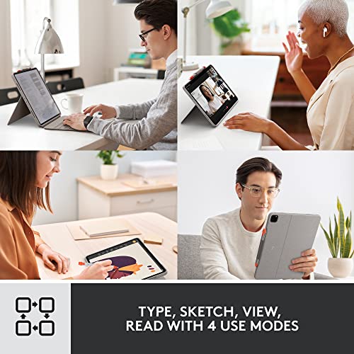 Logitech Combo Touch Detachable Backlit Keyboard Case Sand for iPad Pro