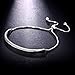 SHINCO Bella Lotus Half Bar CZ Paved 18k White Gold Plated Adjustable Chain Bracelets Women/Girls Fashion Jewelry, for Love, Anniversary