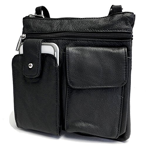 Cowhide Leather Crossbody Mini Purse Organizer Travel Bag - Thumbnail 5