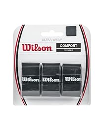 Wilson Ultra Wrap Overgrip para tenis (3 unidades), color negro