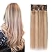 Double Weft 100% Remy Human Hair Clip in Extensions Highlight Grade 7A Quality Full Head Thick Short Soft Silky Straight 8pcs 18clips(10