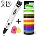 dikale 3D Pen with PLA Filament Refills 07A【Newest Version】 3D Drawing Printing Printer Pen Bonus 12 Colors 120 Feet PLA 250 Stencil eBook for Kids Adults