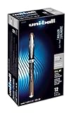 Uni-Ball Elite BLX Series Stick Rollerball Pens, Micro Point, Brown/Black Ink, 12 Count