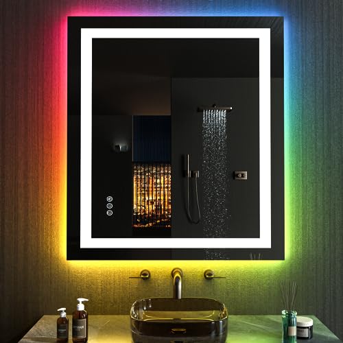LOAAO 28"x32" LED Bathroom Mirror Lights