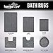 KANGAROO Bathroom Rugs, Chenille Soft Absorbent Bath Rug, Shaggy Shower Mat, Quick Dry Machine Wash Bathmat, Plush Carpet Mats for Tub, Bathtub and Room Home Decor Accessories, 36x24, Light Gray