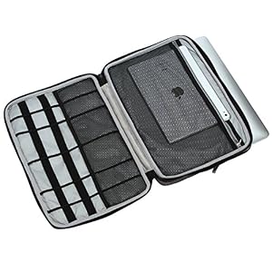 Image of iCozzier 13-13.3 Inch Handle Electronic Accessories Strap Laptop Sleeve Case Bag Protective Bag for 13" MacBook Air/MacBook Pro/Pro Retina Sleeve - Grey