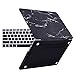 HDE Plastic Hard Shell Case and Keyboard Cover for MacBook Pro 13 with Retina Display (Models: A1425/A1502), Black and White Marble