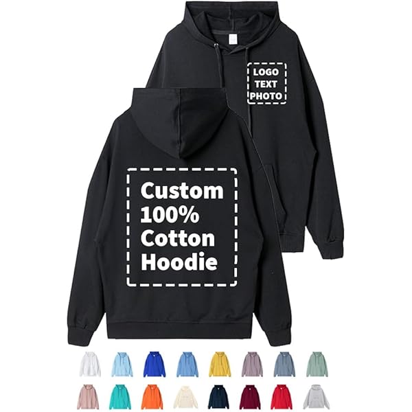 With Logo Custom Hoodie Side Print Personalized Sweatshirts For