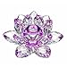 Amlong Crystal Hue Reflection Crystal Lotus Flower with Gift Box, Purple, 4 Inch