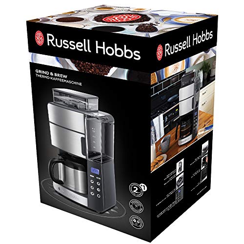 Russell Hobbs Kaffeemaschine mit Mahlwerk, Thermokanne 10 Tassen, digitaler programmierbarer Timer, 3-stufige… – Bild 3