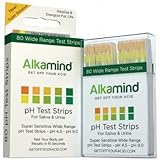 AlkaMind pH Test Strips to GET OFF YOUR ACID! 80 wide range pH test strips for saliva and urine. Super sensitive pH strips show pH 4.5 - pH 9.0
