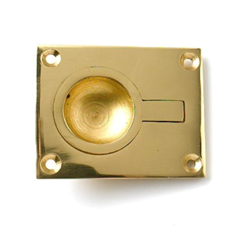 Merriway BH05886 Solid Brass Flush Ring Pull - Small