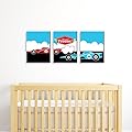 Let’s Go Racing - Racecar - Race Car Wall Art & Kids Room Decor - 7.5” x 10” - Set of 3 Prints