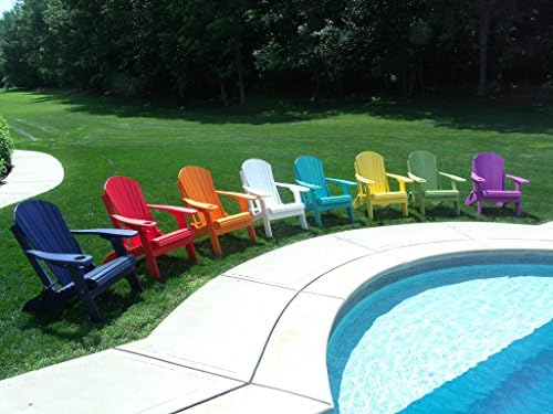 Furniture Barn USA™ Poly Lumber Wood Folding Adirondack Chair with Cup Holder - Navy Blue