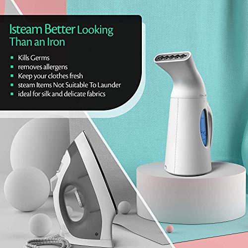 iSteam Steamer for Clothes [Powerful Technology] Dry Steam 7-in-1. Handheld Garment Wrinkle Remover. Portable Mini Steam Iron, Clothing and Fabric Accessory. for Home/Travel [H106] - 220V - Thumbnail 6