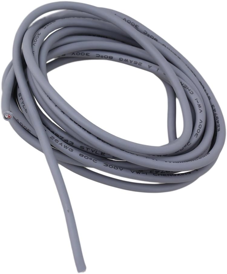 Yibuy 26 AWG Grey 9 Foot Shielded Guitar Circuit Wire UL2547 Single Copper Conductor