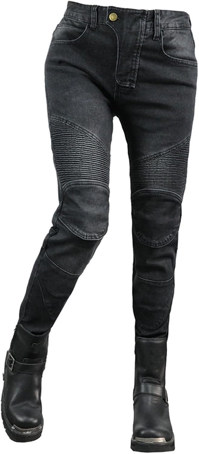Gray Cycling Jeans Women's Armored Motorcycle Trousers 3 Options for