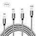Kiomi iPhone Cable 3', 6', 10' Lightning to USB Charger, 8 Pin Lightning to USB Sync and Charging Cable Cord for iPhone 7/7 Plus, 6/6S, 5/5S/5C/SE, iPad, iPod Nano 7 - Grey White - 4 Piece