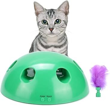 Amazon 猫のおもちゃ 猫玩具 電動おもちゃ 360 ドーム型 猫運動不足 ストレス解消対策 キャット用品 ペット用品 Pssopp 猫じゃらし 羽のおもちゃ 通販