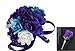 Angel Isabella 2pc Set: Bouquet and Rose Boutonniere - Turquoise, White, Purple with Silver Accents