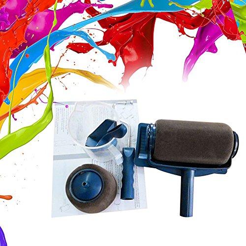 5Pcs Multifunction DIY Paint Roller Brush Handle Tool Flocked Edger Home Office Room Wall Runner Roller Paint Brush Set - Thumbnail 7