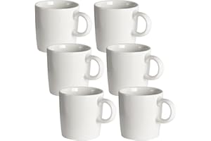 homEdge Mini Procelain Espresso Cup, 4 Ounces / 120 ml Tiny Ceramic Coffee Mugs Demitasse for Espresso, Tea- Set of 6, White