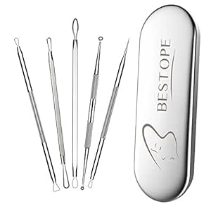 Blackhead Remover Pimple Popper Tool Kit Comedone Acne Blackhead Extractor Tool for Nose, Blemish Whitehead Extraction Kit,Stainless Steel