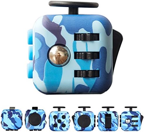 TAKAGISM Fidget Cube Relieves Stress and Anxiety for Children and Adults ADHD Fidget Toys Camo Blue (c-blue camo)