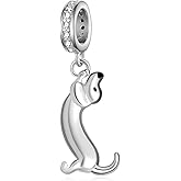 Daixiya Dog Charm Sterling Silver Dachshund/Shih Tzu/Bichon Frise/Boston terrier Charms for Bracelets Dog Jewelry Gifts for Women