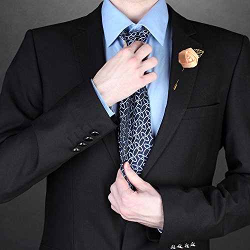 WeddingBobDIY 12Pieces/lot Groom Boutonniere Wedding Silk Rose(3.5cm) Flowers Accessories Prom Pin Man Suit Decoration Champagne - Thumbnail 2