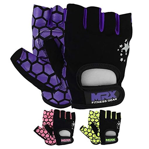 MRX Adjustable Weight Lifting Gloves Fingerless Gloves for Women, Reinforced Palm and Secure Closure, Leather Hand…
