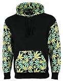 Green Leaf Weed Print Marijuana Cannabis Hooded Sweatshirt Hoodie