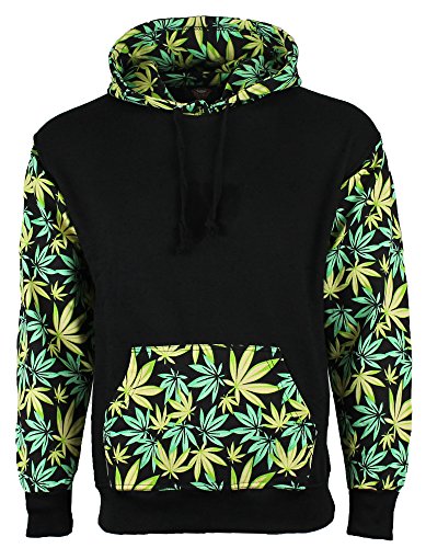 Green Leaf Weed Print Marijuana Cannabis Hooded Sweatshirt Hoodie Green Leaf Weed Print Marijuana Cannabis Hooded Sweatshirt Hoodie