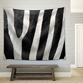 Striped Zebra Close Up Image - Fabric Wall Tapestry Home Decor - 51x60 inches
