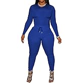 HBQ Womens 2 Piece Outfits Tracksuits Long Sleeve Tunic Tops Bodycon High Waist Leggings Pants
