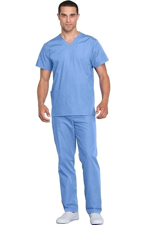 Simmans Men S Polyester Cotton Scrub Suit For Surgeons Ot Dress Hospital Blue Medium Amazon In Health Personal Care