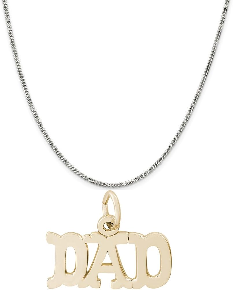 Two-Tone Sterling Silver Dad Charm 