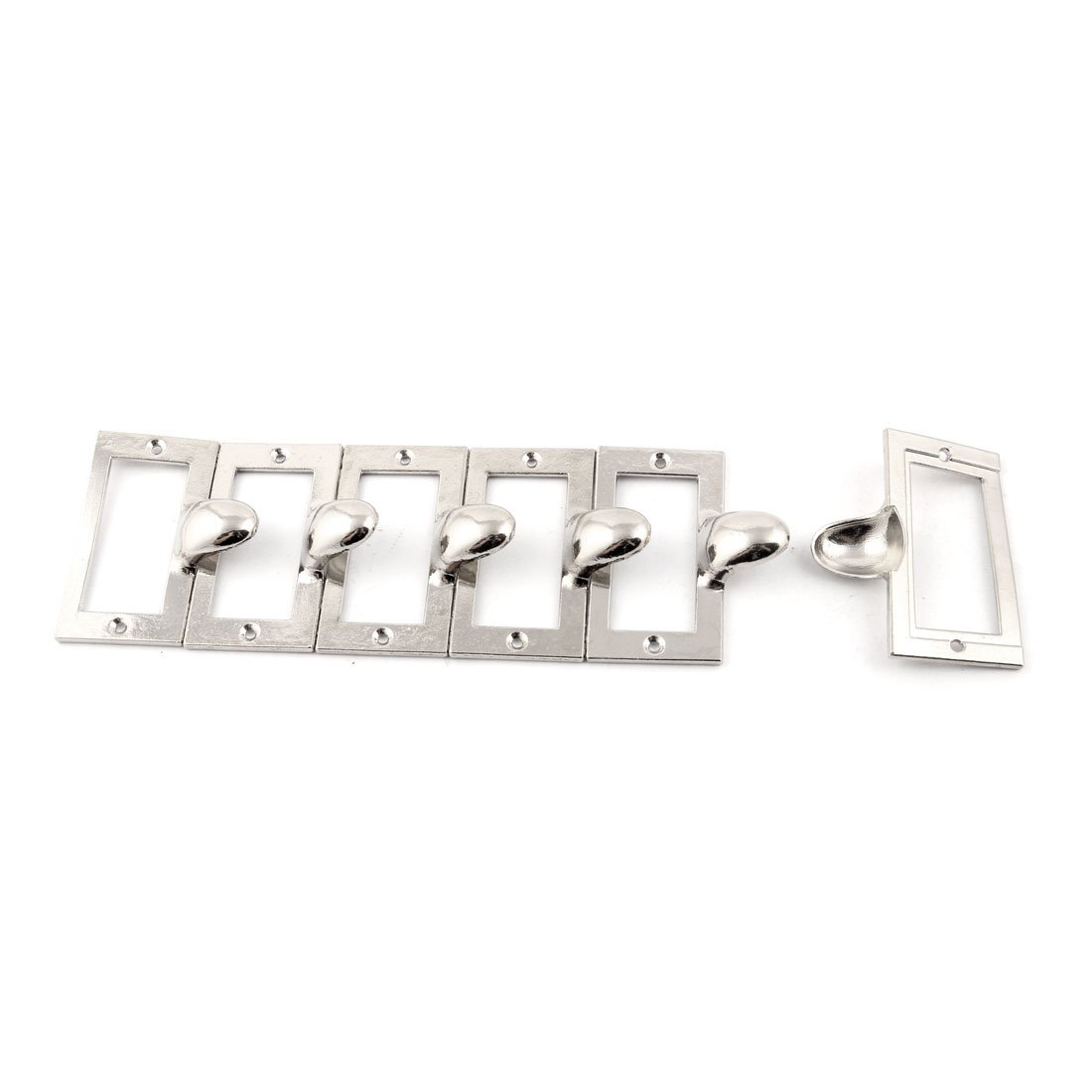 Sourcingmap Label Holder Pull Handles, Vintage Label Frame Drawer Knobs for Cabinet Cupboard, Silvery 58x45mm Pack of 6 w Screws