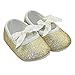 Aivtalk Infant Baby Prewalker Soft Sole Walking Flat Shoes Sparkly Ribbon Anti Slip Moccasins Size 11 Golden
