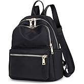 Collsants Women's Mini Backpack - Small Nylon Day Pack (Black)