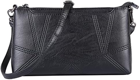 Zeeppe Soft Leather Crossbody Bags for Women Black Gray Red Smartphone Zipper Clutch Purse Wallet
