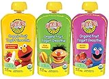 Earth's Best Organic Sesame Street Toddler Fruit Yogurt Smoothie, Variety Pack, 4.2 oz. Pouch (Pack of 12)