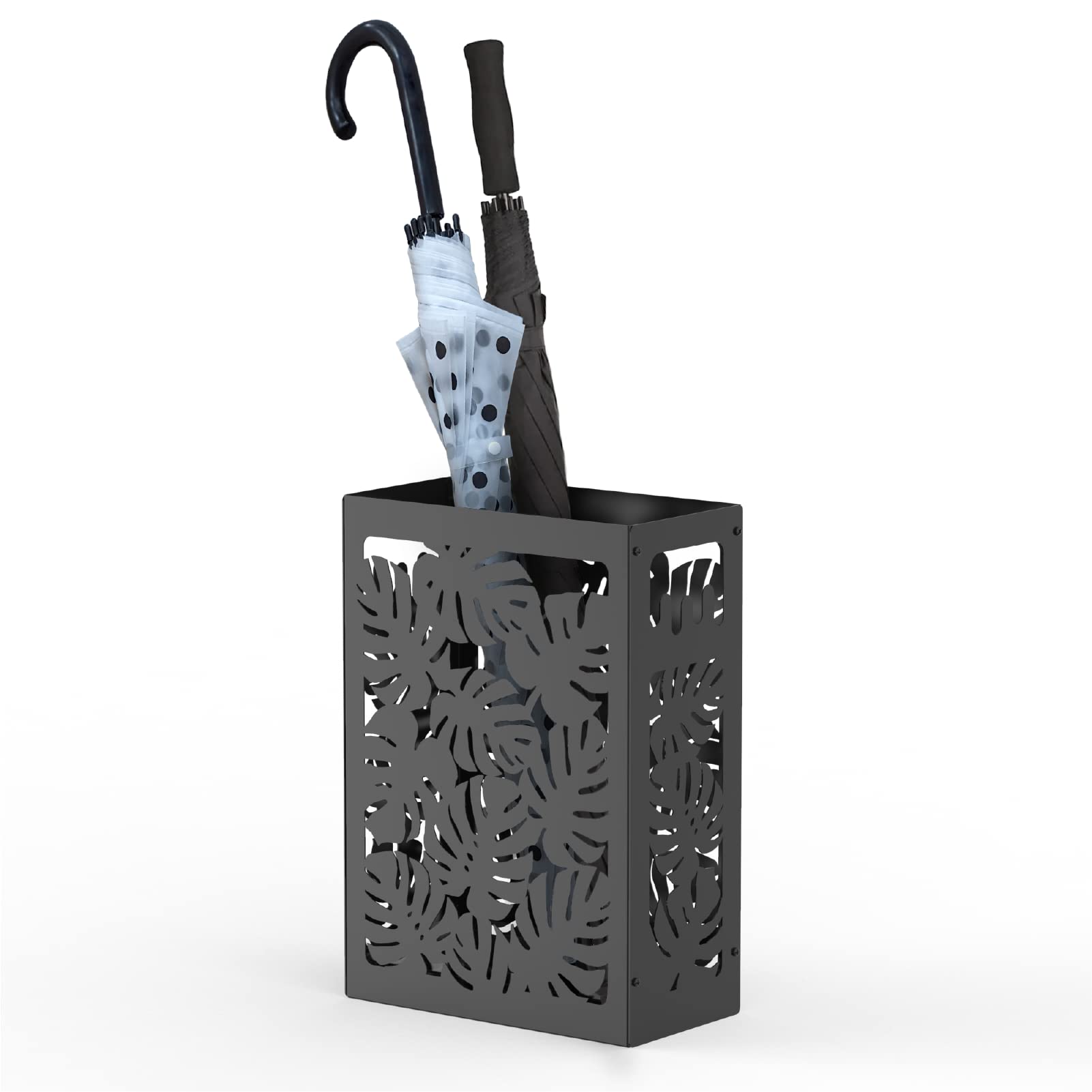 Photo 1 of Mango Steam Monstera Umbrella Holder Stand for Home or Office Entryways (Black, Monstera)