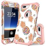 PIXIU iPhone 8 Plus Case, iPhone 7 Plus case Three Layer Heavy Duty Hybrid Sturdy Armor Shockproof Protective Phone Cover Cases for Apple iPhone 8 Plus/7 Plus Pineapple